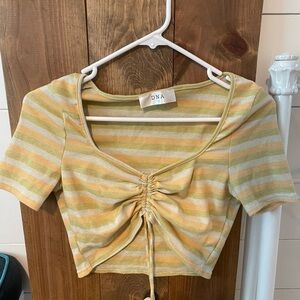 Yellow and Green Tie Top